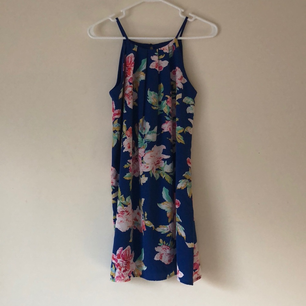 Blue and floral dress